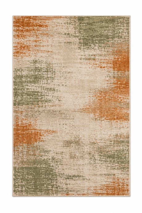 KINVARA 80 x 150cm area rug in beige, orange, and green for indoor home décor.
