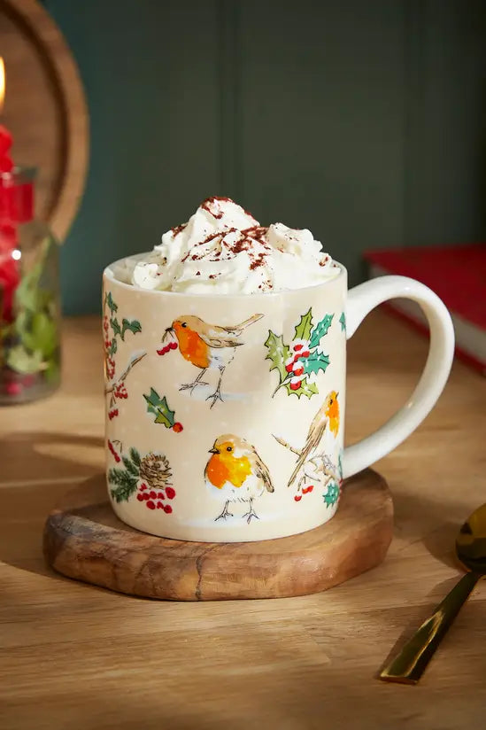 MUG CHINA CHRISTMAS ROBINS
