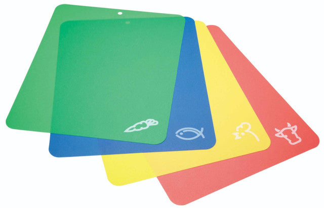 KITCHEN CRAFT FLEXIBLE COLOUR CODED CUTTING MATS SET OF 4