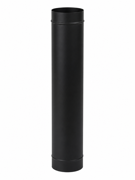 Matt black 150mm x 1 metre stove flue pipe for wood-burning and multi-fuel stove installations.