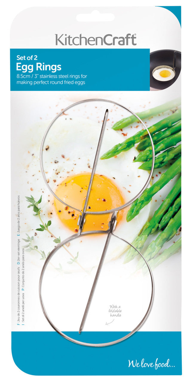 KITCHEN CRAFT SET OF 2 STAINLESS STEEL ROUND EGG RINGS