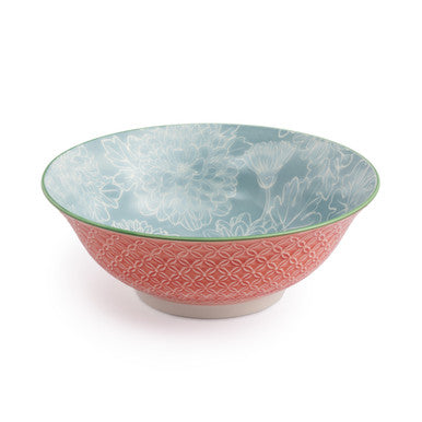 GREY FLORAL RAMEN BOWL