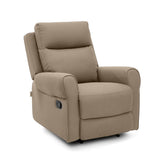 Ostia single recliner chair in beige with padded upholstery and reclining function.