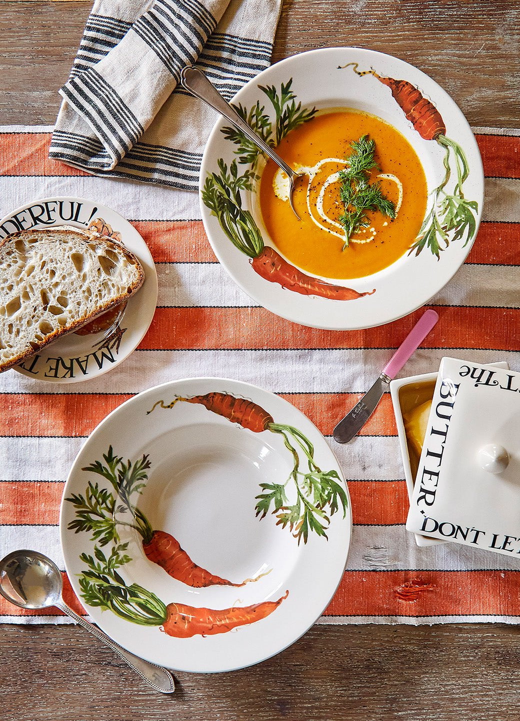 soup plate vegetable garden carrots
