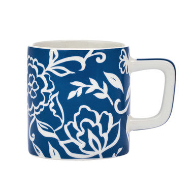 CERAMIC ESPRESSO CUP BLUE FLORAL