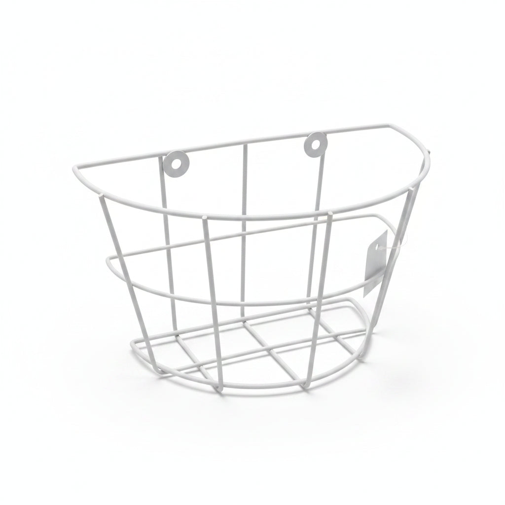 Balcony Wall Basket Half Round White