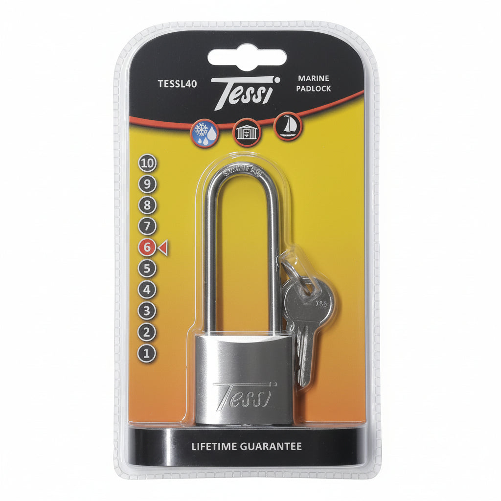 Tessi Long Shackle Marine Padlock 40mm