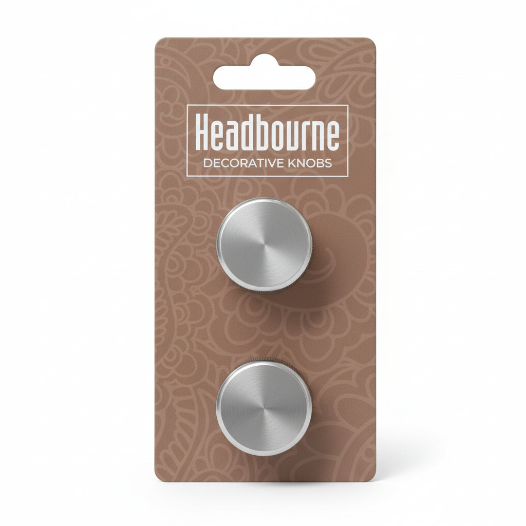 Headbourne Decorative Knobs Precision Satin Nickel 30mm Pack of 2