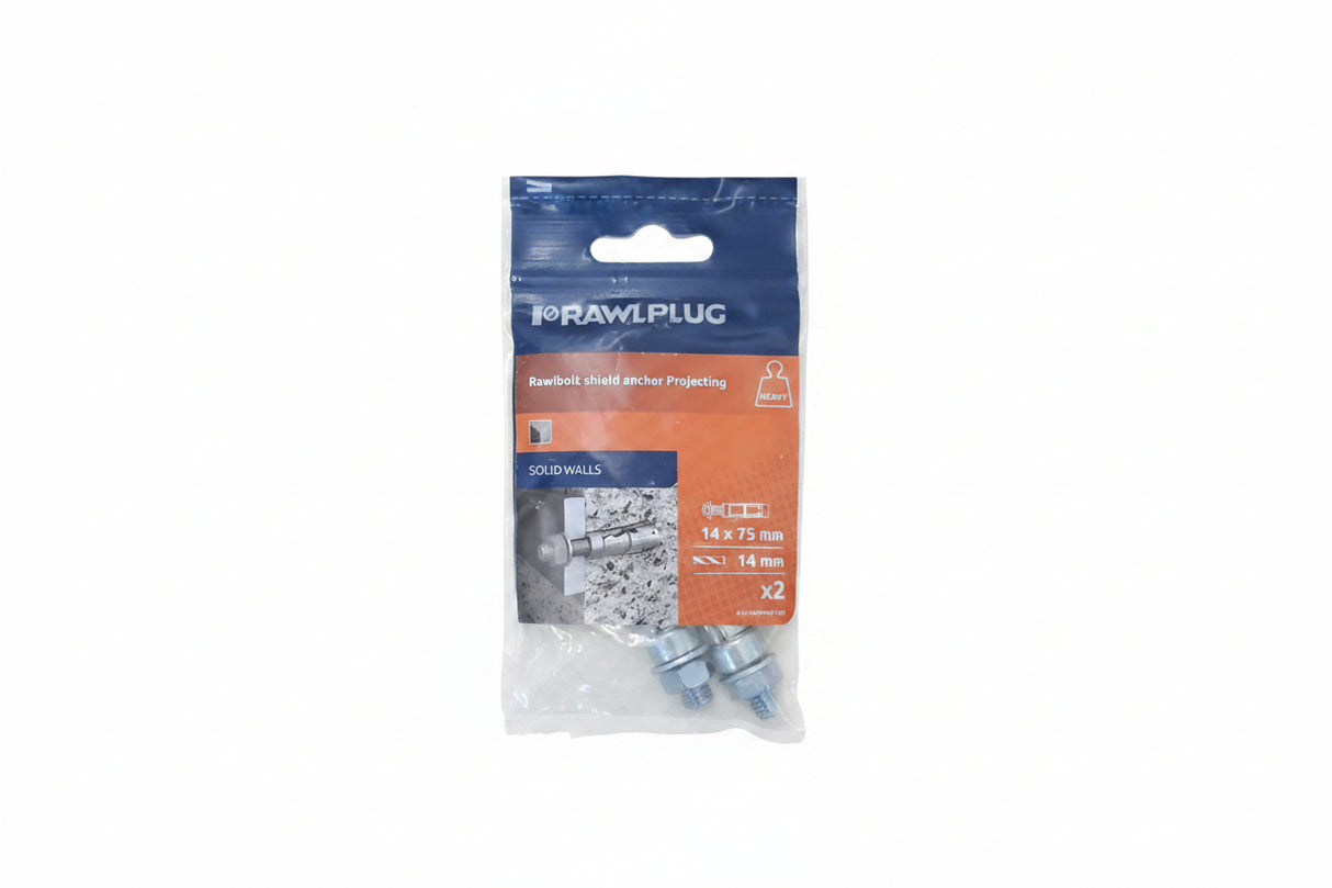 Rawlplug Rawlbolt Shield Anchor 14mm x 75mm Pack of 2