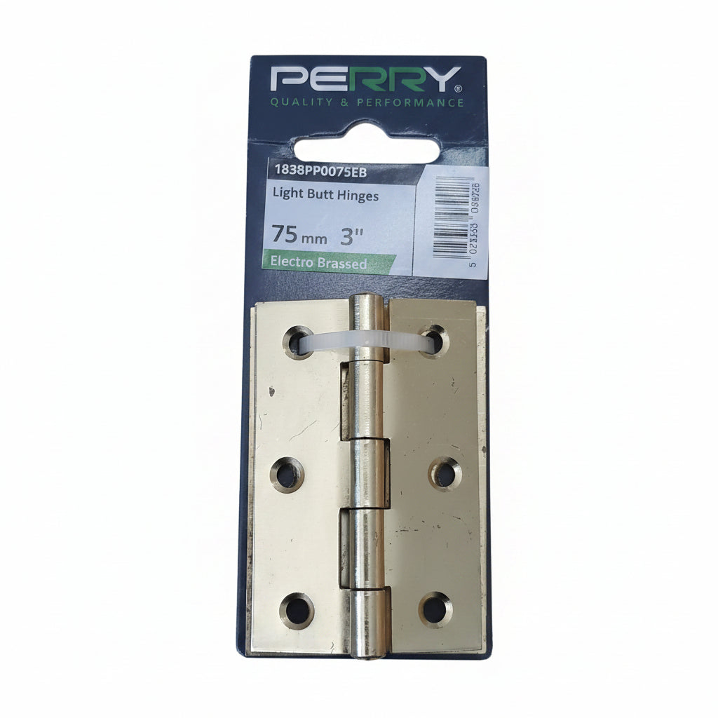 Perry Brass Butt Hinge 75mm