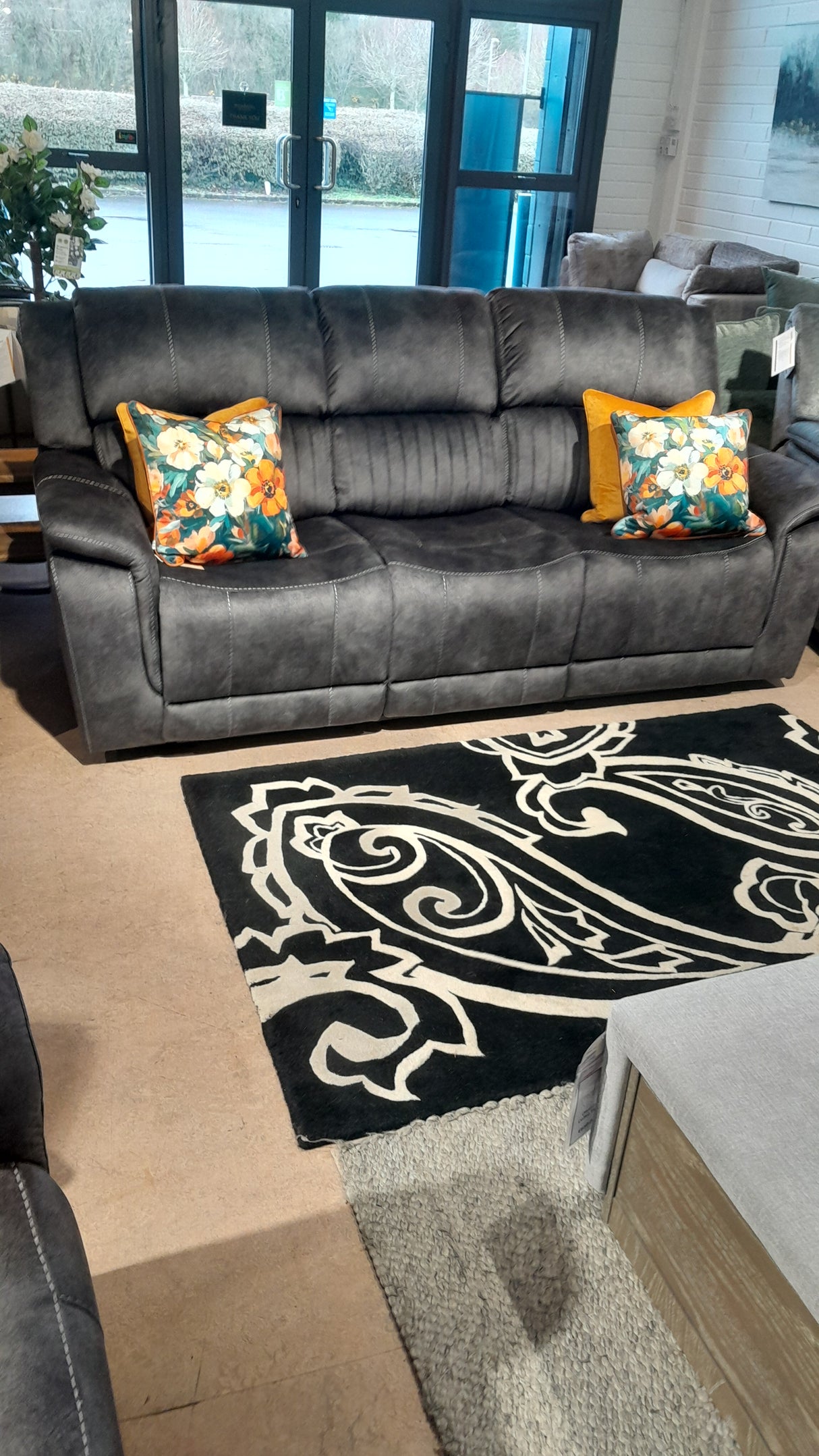 Washington 3 Seater Dark Grey