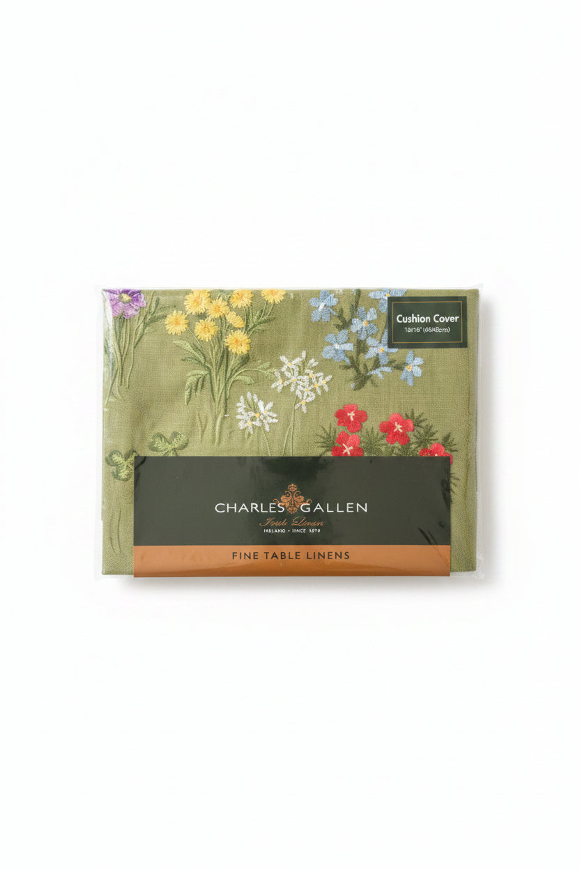CUSHION COVER GREEN FLORAL
