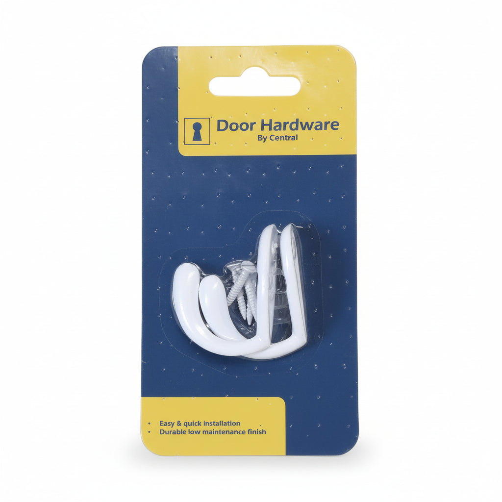 Robe Single Hook Twin Pack White
