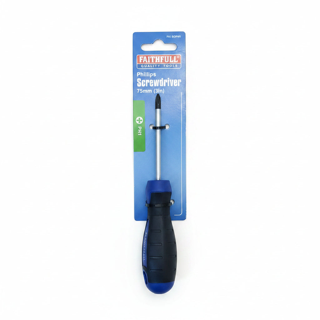 Faithfull Soft Grip Screwdriver Phillips Tip PH1 x 75mm