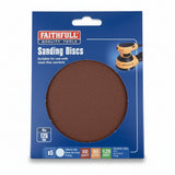 Faithfull Hook & Loop Plain Sanding Disc 125mm Assorted Pack of 5