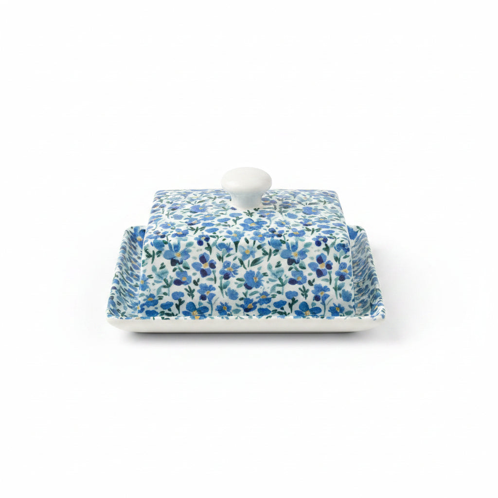 BLUE DAISY BUTTER DISH
