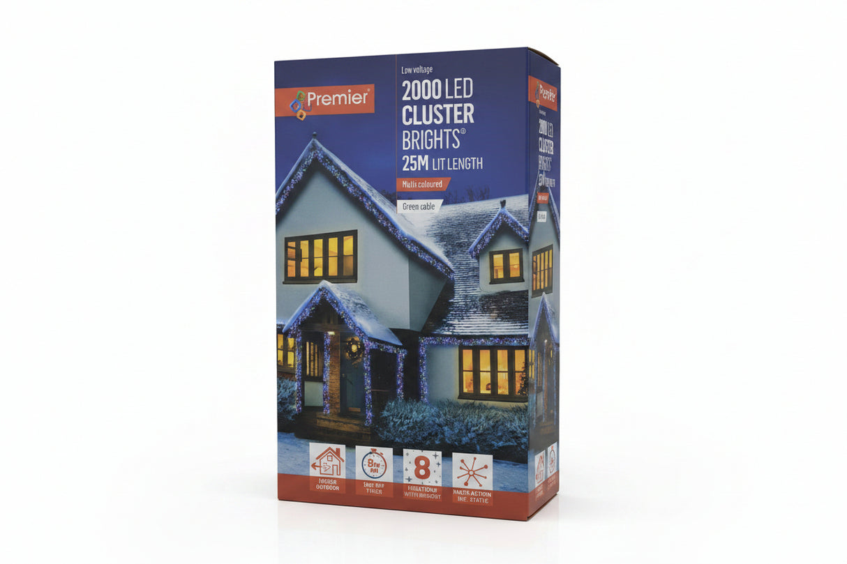 Premier 2000 LED Cluster Brights Multi-Coloured 25m