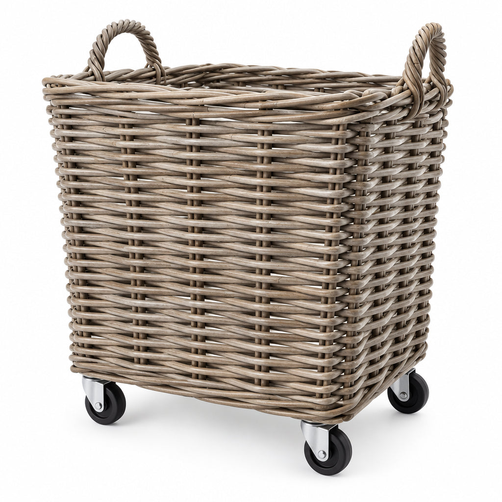 Marcia Square Basket With Wheels Medium