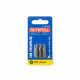 Faithfull Screwdriver Bit S2 PZ2 x 25mm Pack of 3