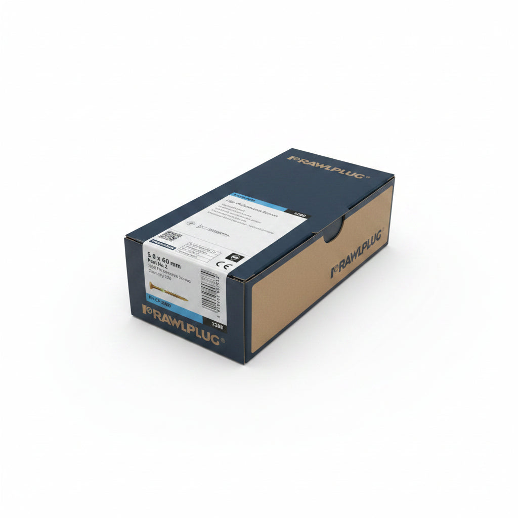 Rawlplug Chipboard Screws 5.0 x 60mm 200 Box
