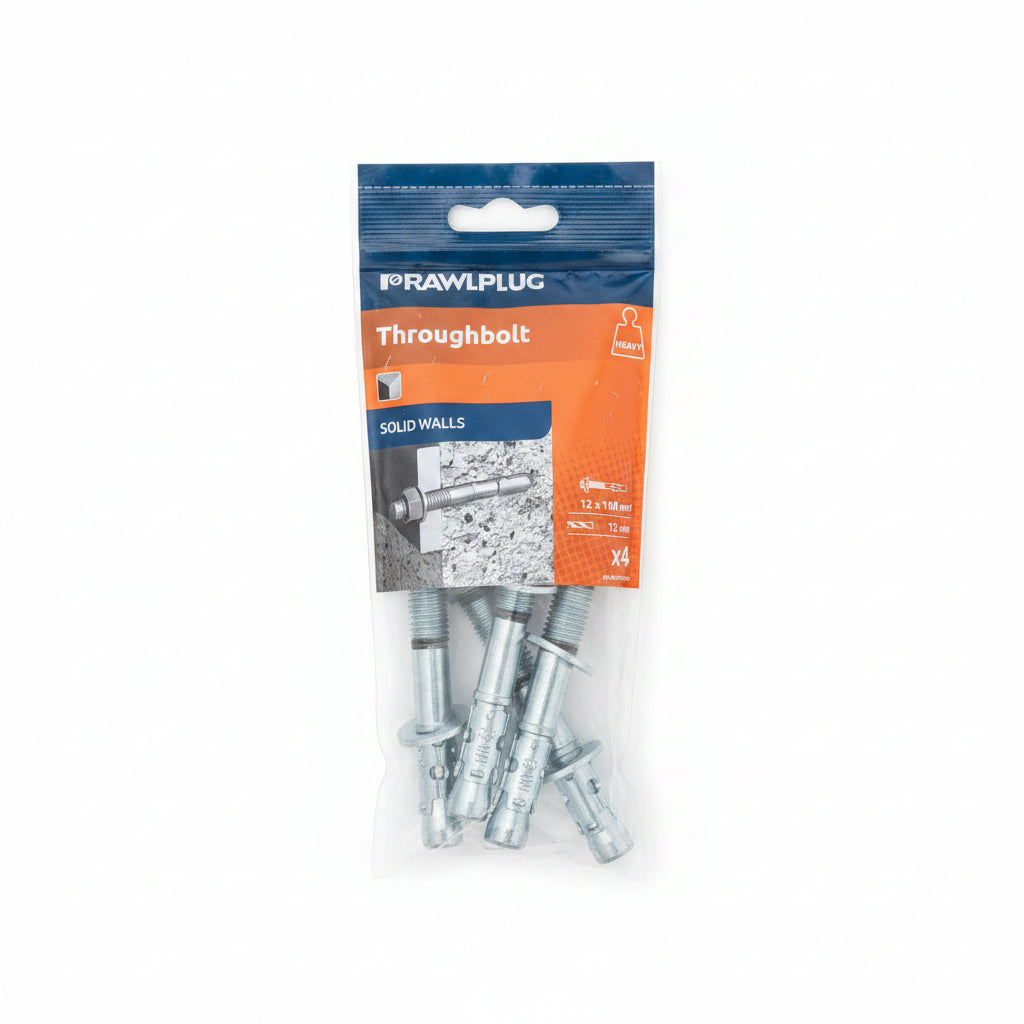 Rawlplug Throughbolt 12mm x 100mm Pack of 4