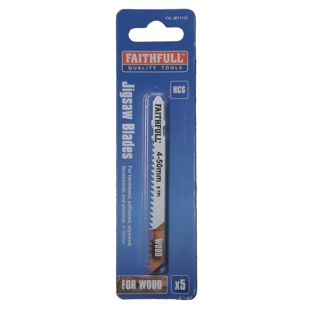 Faithfull Jigsaw Blades Wood Pack of 5