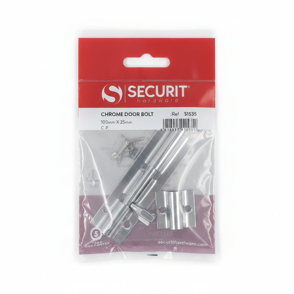 Chrome Door Bolt 100mm