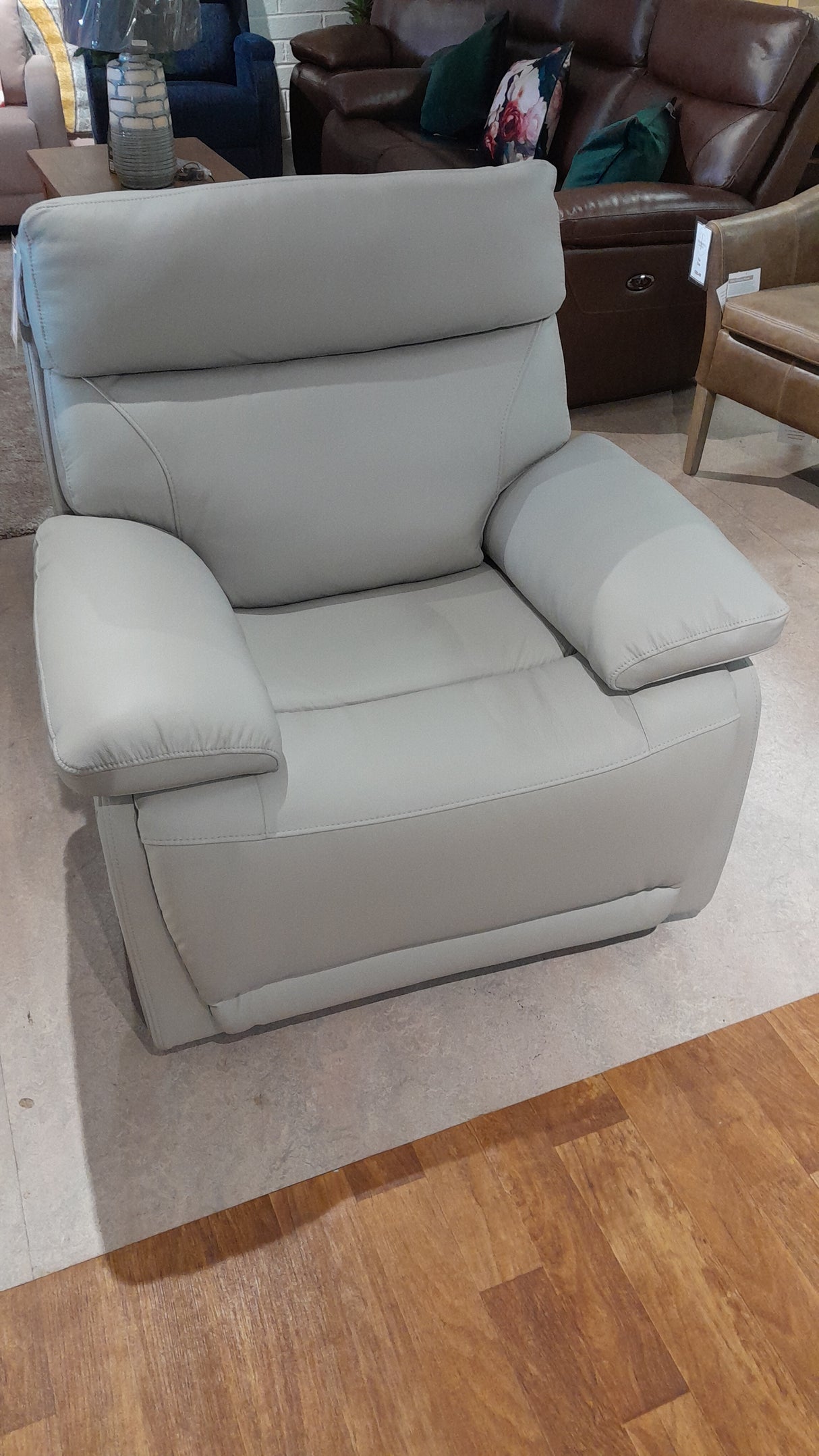 Lawson single Grey Leather