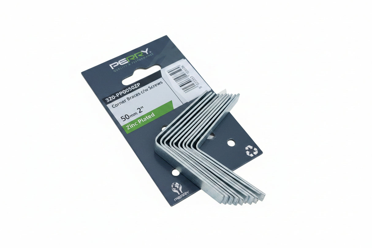 Perry Corner Braces Zinc Plated 50mm 2"