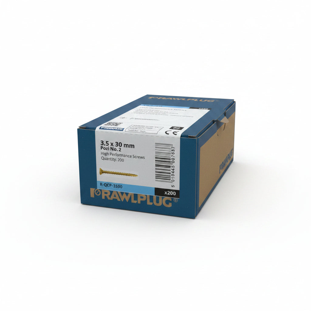 Rawlplug Chipboard Screws 3.5mm x 30mm 200 Box