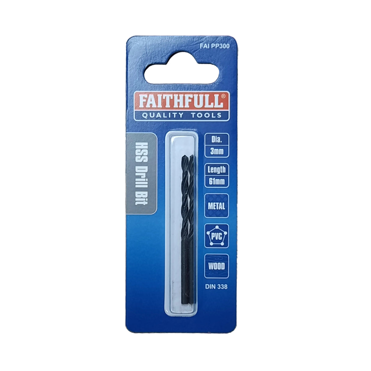 Faithfull HSS Jobber Drill Bits 3mm Pack of 2