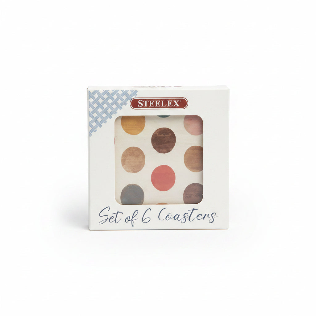 RETRO DOT SET 6 COASTERS