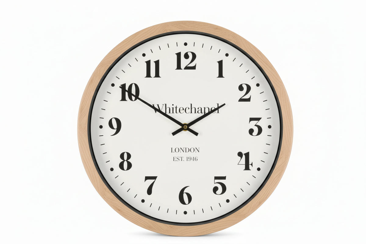WOOD EFFECT ROUND CLOCK 40 CM