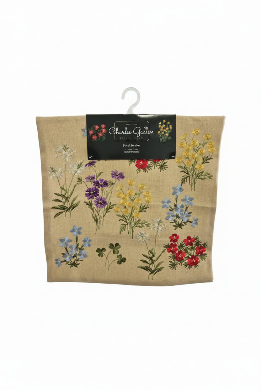 CUSHION COVER BLUE FLORAL 40 X 40 CM ( UNFILLED )