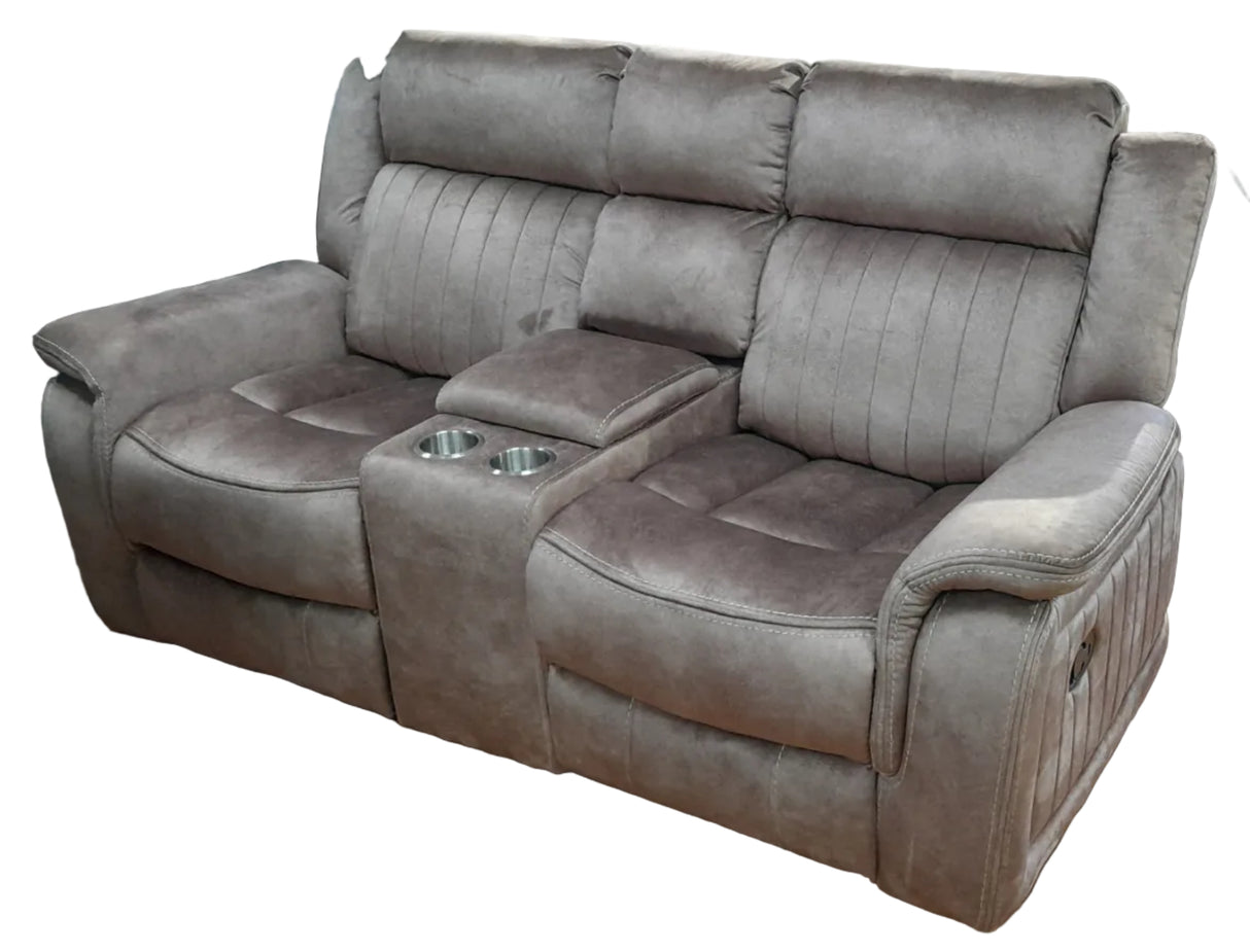 2 Seater Recliner with Console - Coffee
