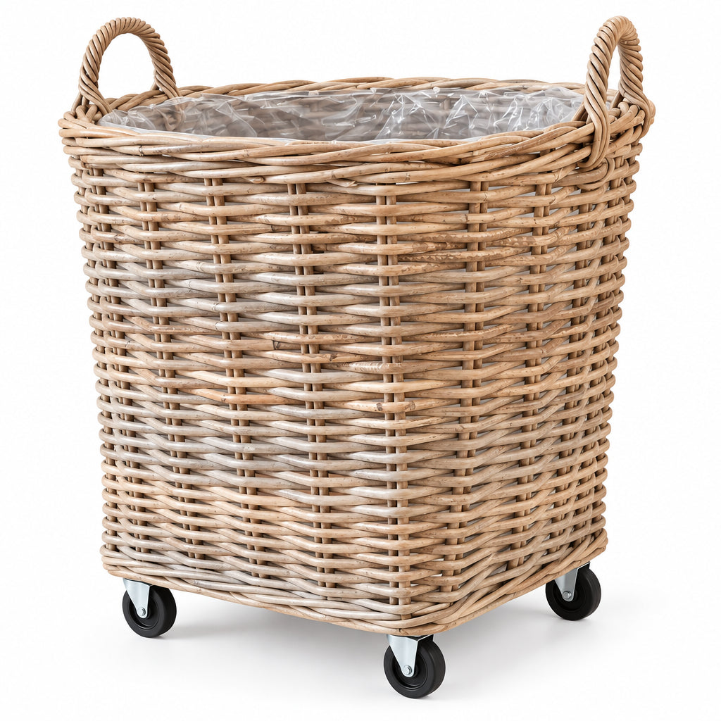 Marcia Large Round Basket With Wheels
