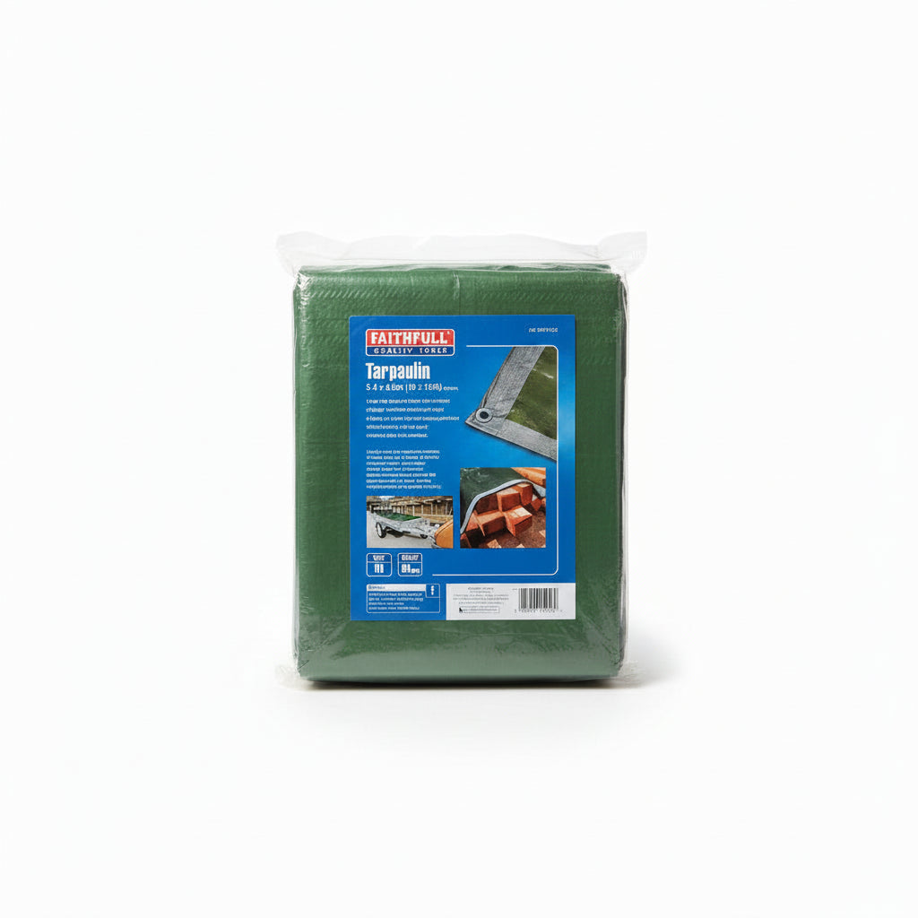 Faithfull Tarpaulin Green/Silver 5.4m x 3.6m