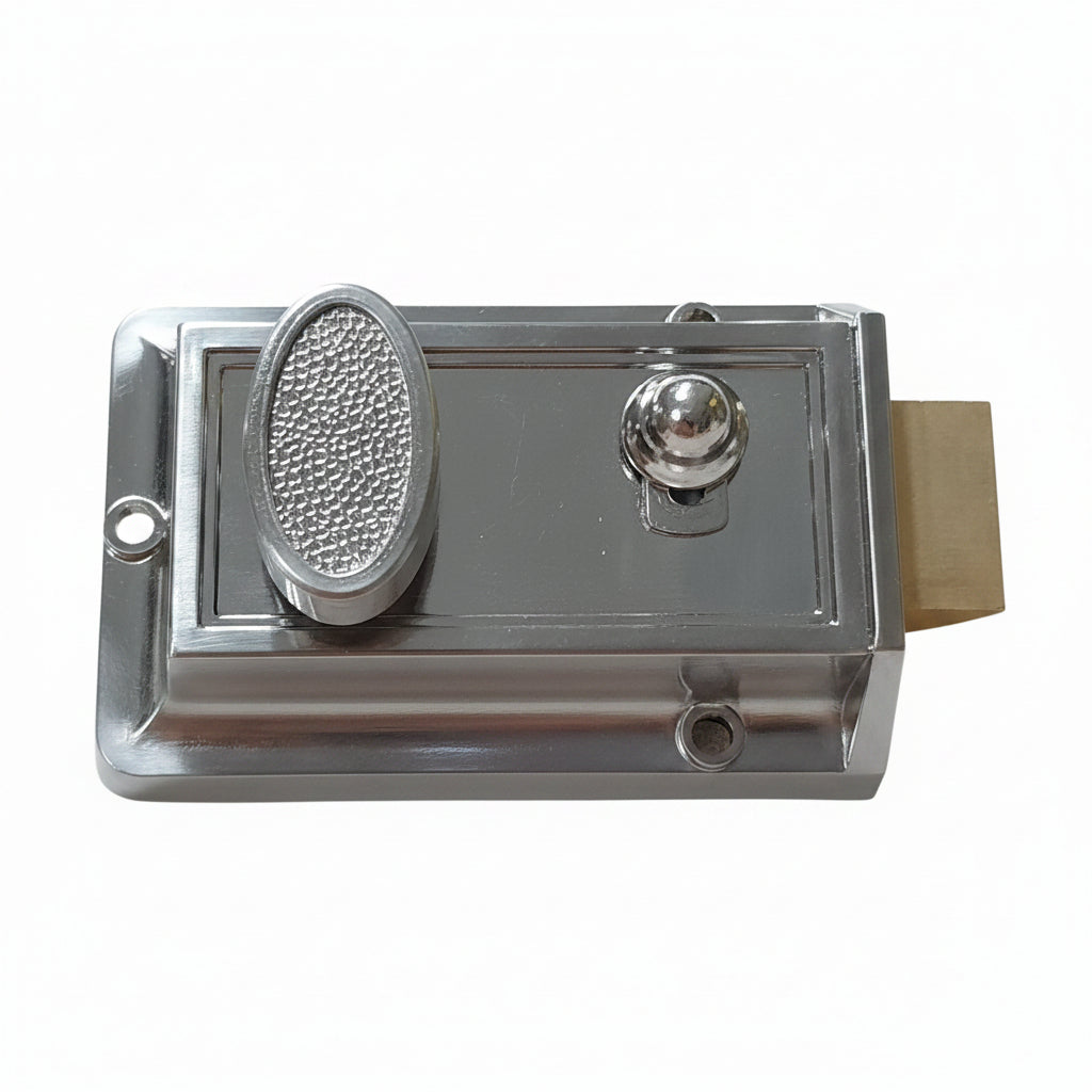 Basta Nickel Night Latch Traditional Door Lock Clam