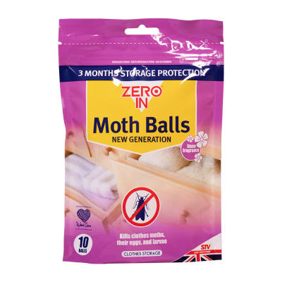 ZERO IN MOTH BALLS 65G PACK OF 10