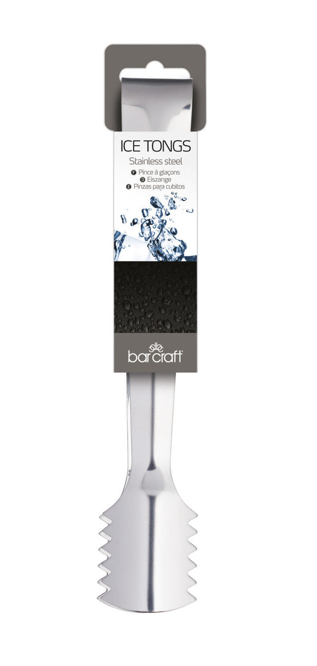 BAR CRAFT STAINLESS STEEL ICE SERVING TONGS