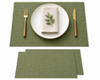 Green table mats set of 2 measuring 45 x 34cm for protecting dining tables during everyday meals and entertaining.