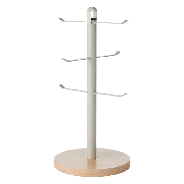 IDILICA METAL MUG TREE WITH BEECHWOOD BASE