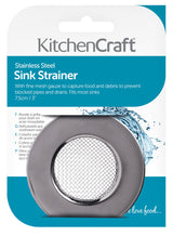 KITCHEN CRAFT STAINLESS STEEL SINK STRAINER