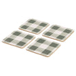 Woodbury Lane gingham coasters for protecting tables from heat, spills, and drink marks