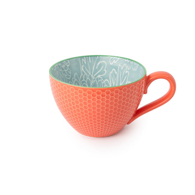 GREY FLORAL MUG 330ML