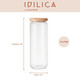 IDILICA GLASS STORAGE JAR WITH BEECHWOOD LID 1300ML