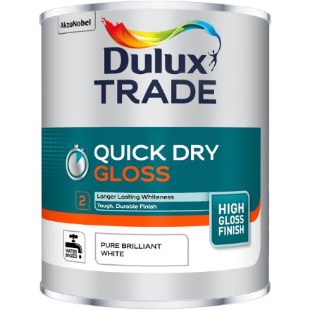 Picture of DULUX TRADE QUICK DRY GLOSS PURE BRILLIANT WHITE 1L
