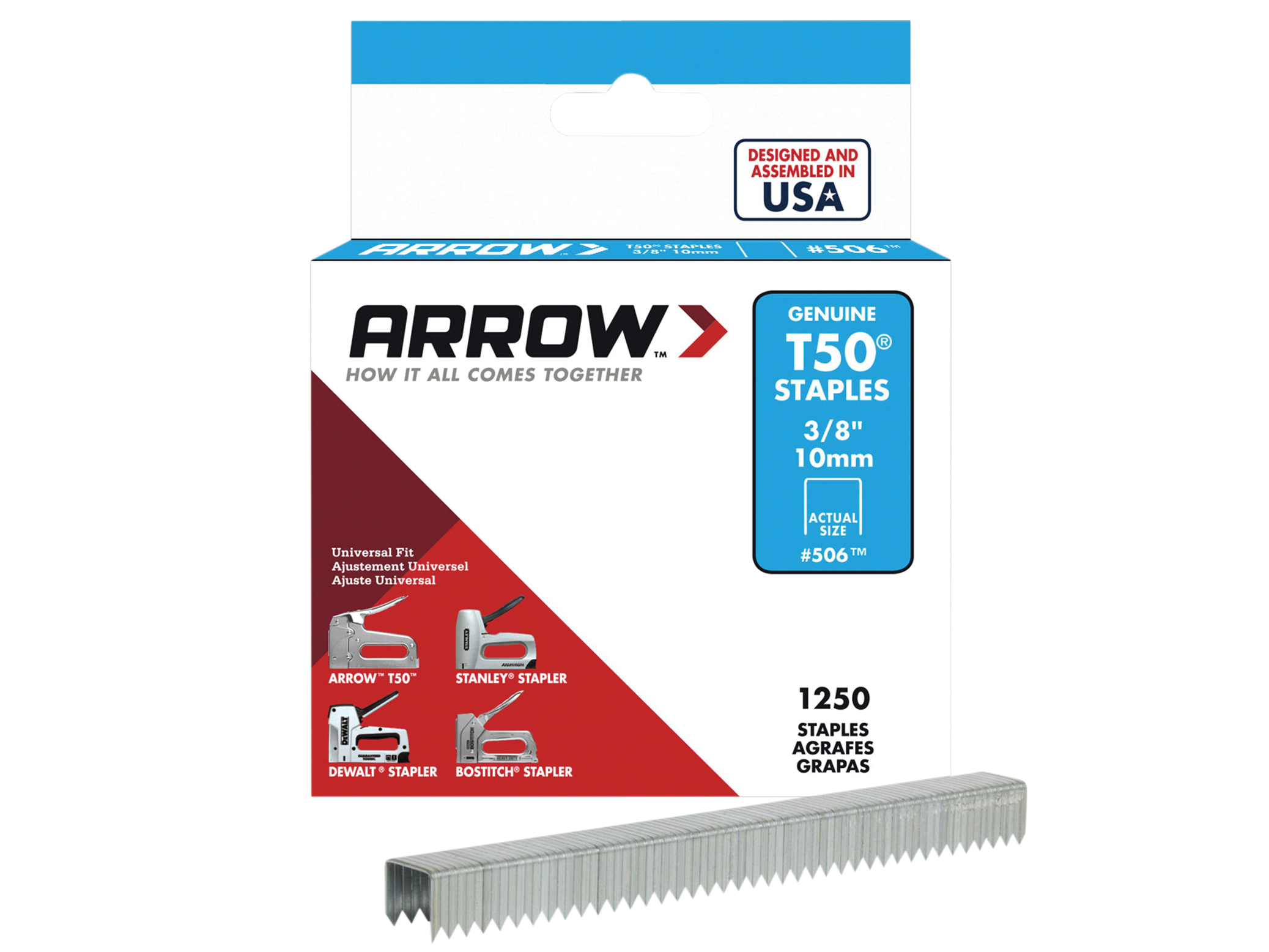 Picture of ARROW 10MM T50 STAPLES 1250 BOX