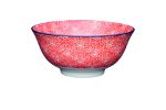 Picture of RED FLORAL & BLUE EDGE CERAMIC BOWL
