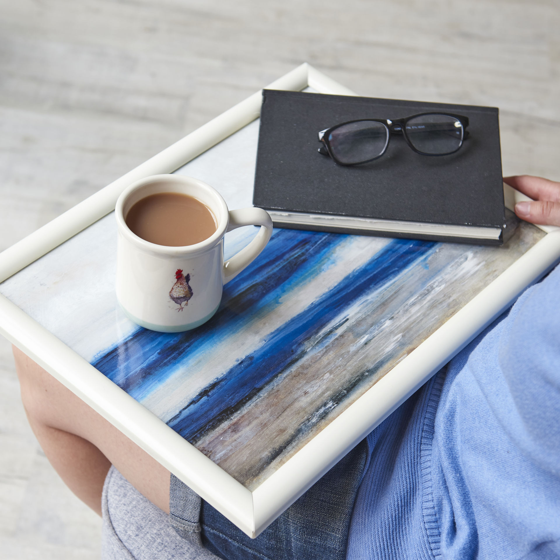 Picture of BLUE ABSTRACT LAP TRAY